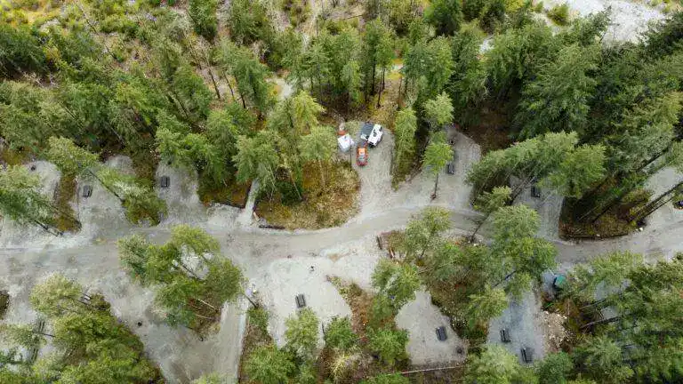 Chehalis River Campground aerial view from a drone