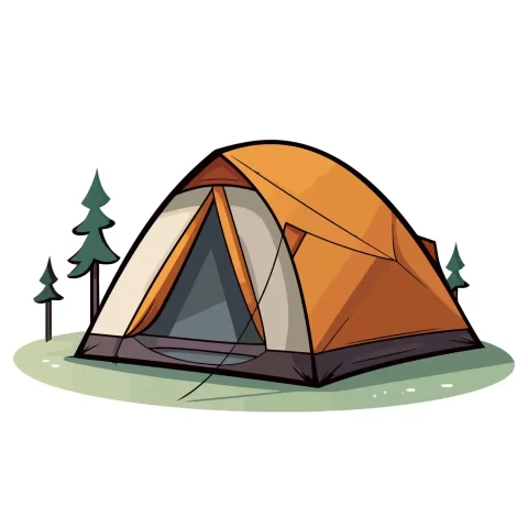 Camping tent in the forest beautiful landscape